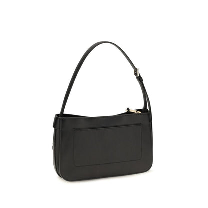 Mini Shoulder Clutch Bag by Ferragamo for women in bos taurus calf leather black features an effortlessly chic silhouette with a secure , ample external-pockets, and versatile shoulder-strap for effortlessly chic everyday luxury.