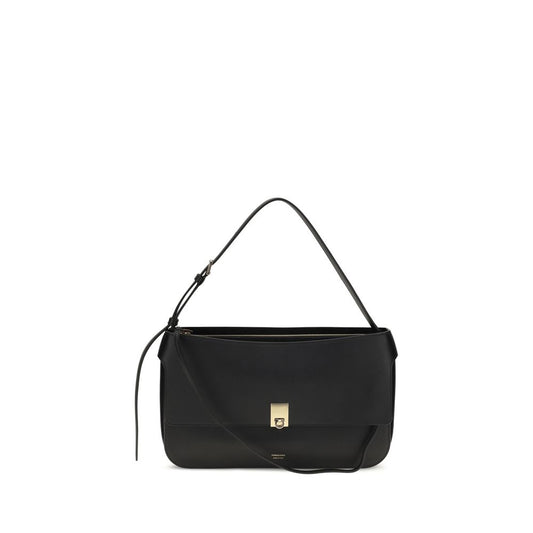 Small Shoulder Clutch Bag by Ferragamo for women in bos taurus calf leather black showcases a enviable silhouette, artfully detailed with a secure buckle, organized external-pockets, and versatile shoulder-strap for a enviable look.