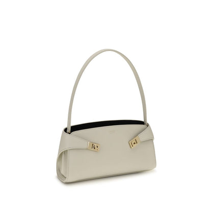 Ferragamo Hug Bos Taurus Calf Leather Compact Drawstring Shoulder Bag - Beige Gold