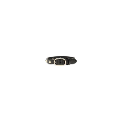 Bracelet by Valentino Garavani for women in bos taurus calfskin leather and black & gold showcases a refined silhouette, artfully capturing the essence of Rockstud Women's Bos Taurus Calfskin Leather Bracelet with its refined .