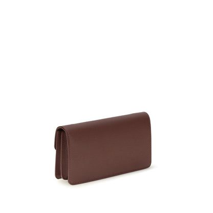 Cardholder Wallet by Valentino Garavani for women in bos taurus calfskin nappa leather brown & signature showcases a distinguished silhouette, artfully capturing the essence of the distinguished V Logo Bos Taurus Calfskin Nappa Leather Cardholder Wallet design with functional card-organization chain.
