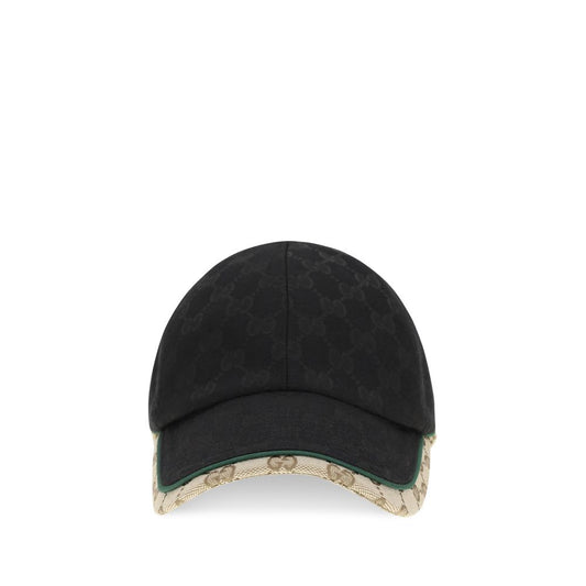 Baseball Cap by Gucci for men in polyamide polyester & cotton black features a distinguished silhouette, artfully capturing the essence of the distinguished Gg Polyamide Polyester & Cotton Baseball Cap design with a sophisticated style.