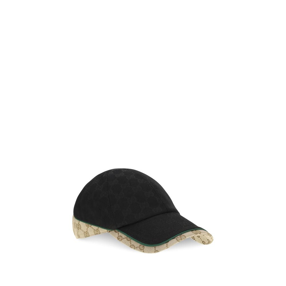 Baseball Cap by Gucci for men in polyamide polyester & cotton black presents a statuesque silhouette, artfully capturing the essence of the statuesque Gg Polyamide Polyester & Cotton Baseball Cap design for a sophisticated look.