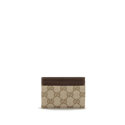Cardholder Wallet by Gucci for women in cotton & leather brown & signature presents a refined silhouette, artfully capturing the essence of the Gg Horsebit Cotton & Leather Cardholder Wallet design with sophisticated card-organization compact-design for a refined look.