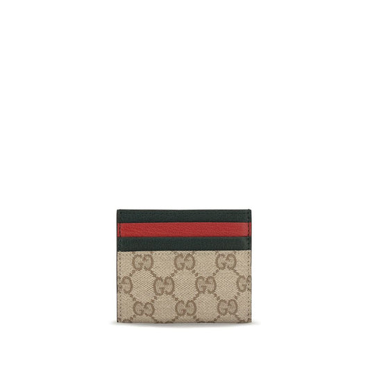 Cardholder Wallet by Gucci for women in cotton beige, multicolor & signature features a sleek silhouette, showcasing the sleek Gg Cotton Cardholder Wallet design with sophisticated card-organization compact-design for a premium look.