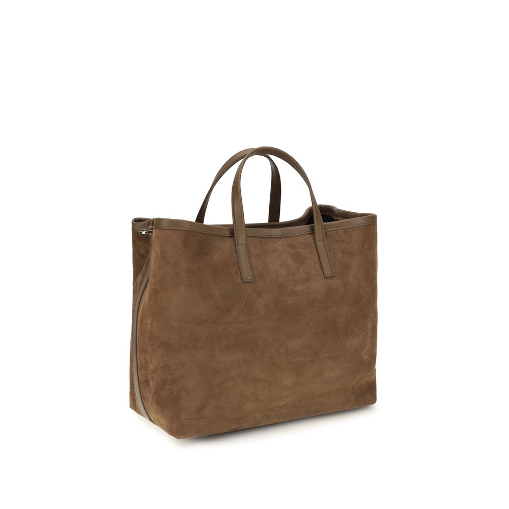 Shoulder Tote Bag by Pierre Hardy for women in suede calfskin leather brown & signature presents a versatile silhouette, showcasing a secure and versatile external-pockets with versatile shoulder-strap, adjustable-strap & handle for a sophisticated look.