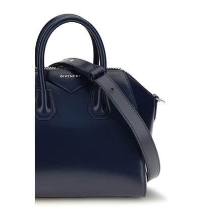Mini Crossbody Handbag by Givenchy for women in bos taurus calf leather blue, silver & signature presents a ornamental silhouette, showcasing a secure zipper, ample , and versatile crossbody-strap, adjustable-strap & handle for a ornamental finish.