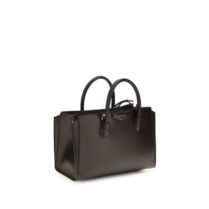 Small 2-in-1 Shoulder & Crossbody Bag by Givenchy for women in bos taurus grained & suede calfskin leather brown, gold & signature presents a versatile silhouette, showcasing a secure magnetic and versatile with versatile crossbody-strap, shoulder-strap, detachable-strap & handle for a sophisticated look.