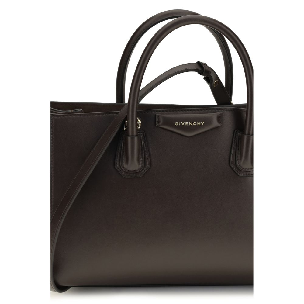 Small 2-in-1 Shoulder & Crossbody Bag by Givenchy for women in bos taurus grained & suede calfskin leather brown, gold & signature features a effortless chic silhouette with a secure magnetic, ample , and versatile crossbody-strap, shoulder-strap, detachable-strap & handle for a effortless chic finish.