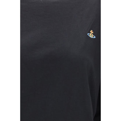 T-Shirt by Vivienne Westwood for women in cotton black & signature showcases a unassuming silhouette, artfully detailed with a refined and unassuming for a sophisticated, contemporary look.