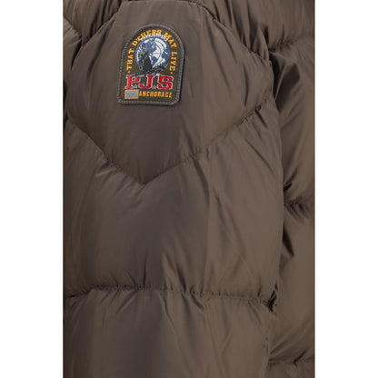 Hooded Overcoat by Parajumpers for women in polyamide duck & goose down brown features an voluminous silhouette, showcasing distinct pockets, hooded & insulated and a voluminous hooded neckline for a truly voluminous aesthetic.