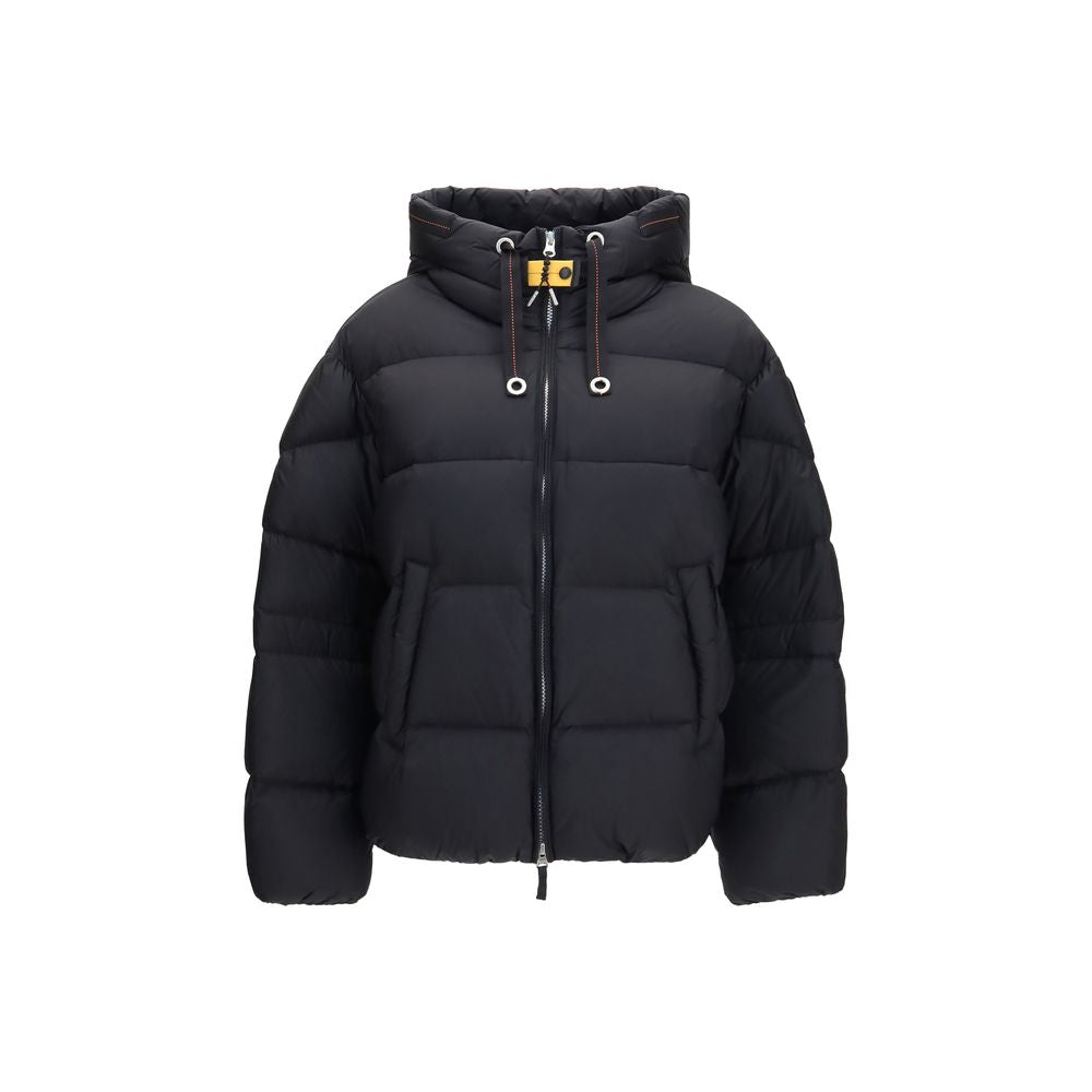 Hooded Overcoat by Parajumpers for women in polyamide duck & goose down black showcases a enveloping silhouette, detailed with distinctive pockets, hooded & insulated and a enveloping hooded neckline.