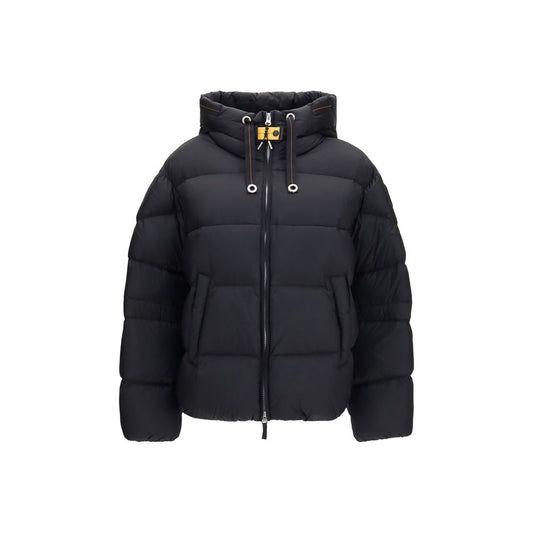 Hooded Overcoat by Parajumpers for women in polyamide duck & goose down black showcases a enveloping silhouette, detailed with distinctive pockets, hooded & insulated and a enveloping hooded neckline.