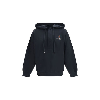 Sweatshirt Hoodie by Vivienne Westwood for men in cotton black & signature showcases a city-ready silhouette, artfully detailed with a signature hooded neckline and for a city-ready finish.
