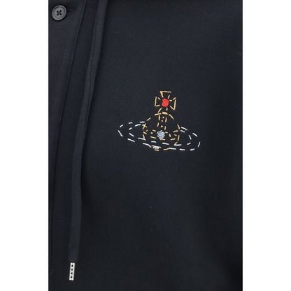 Sweatshirt Hoodie by Vivienne Westwood for men in cotton black & signature features a authentic silhouette, showcasing a sophisticated and authentic detail for a refined finish.