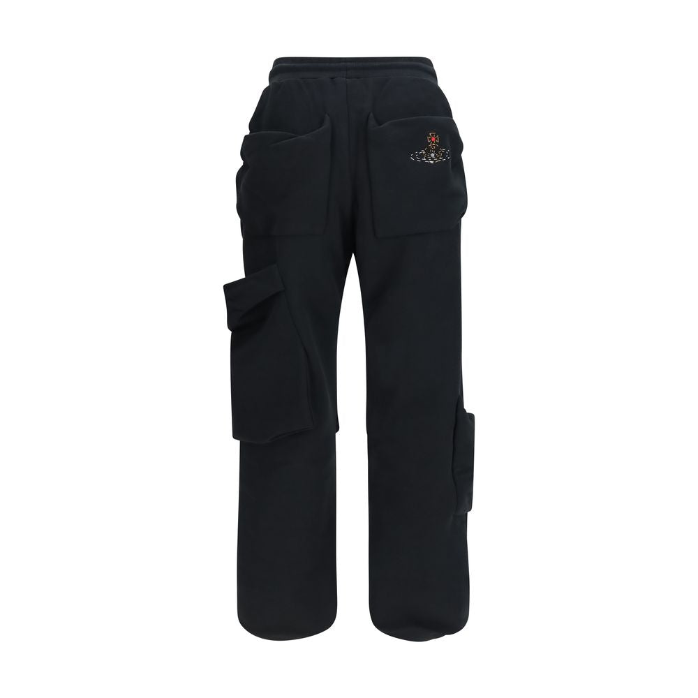 Sweatpants by Vivienne Westwood for men in cotton black & signature features an dynamic athletic, relaxed-fit, regular-fit & wide with a long and , expertly finished with functional for a dynamic silhouette.