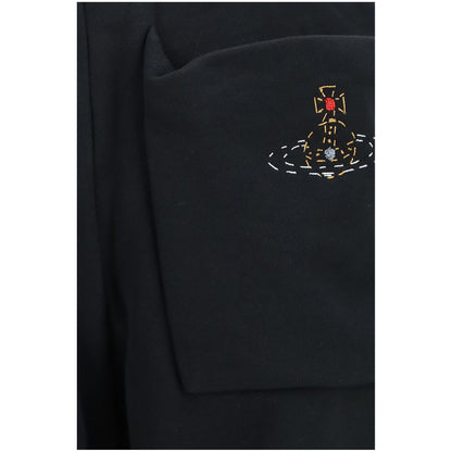 Sweatpants by Vivienne Westwood for men in cotton black & signature features an versatile silhouette, integrating performance-ready with a versatile athletic, relaxed-fit, regular-fit & wide, long, and .