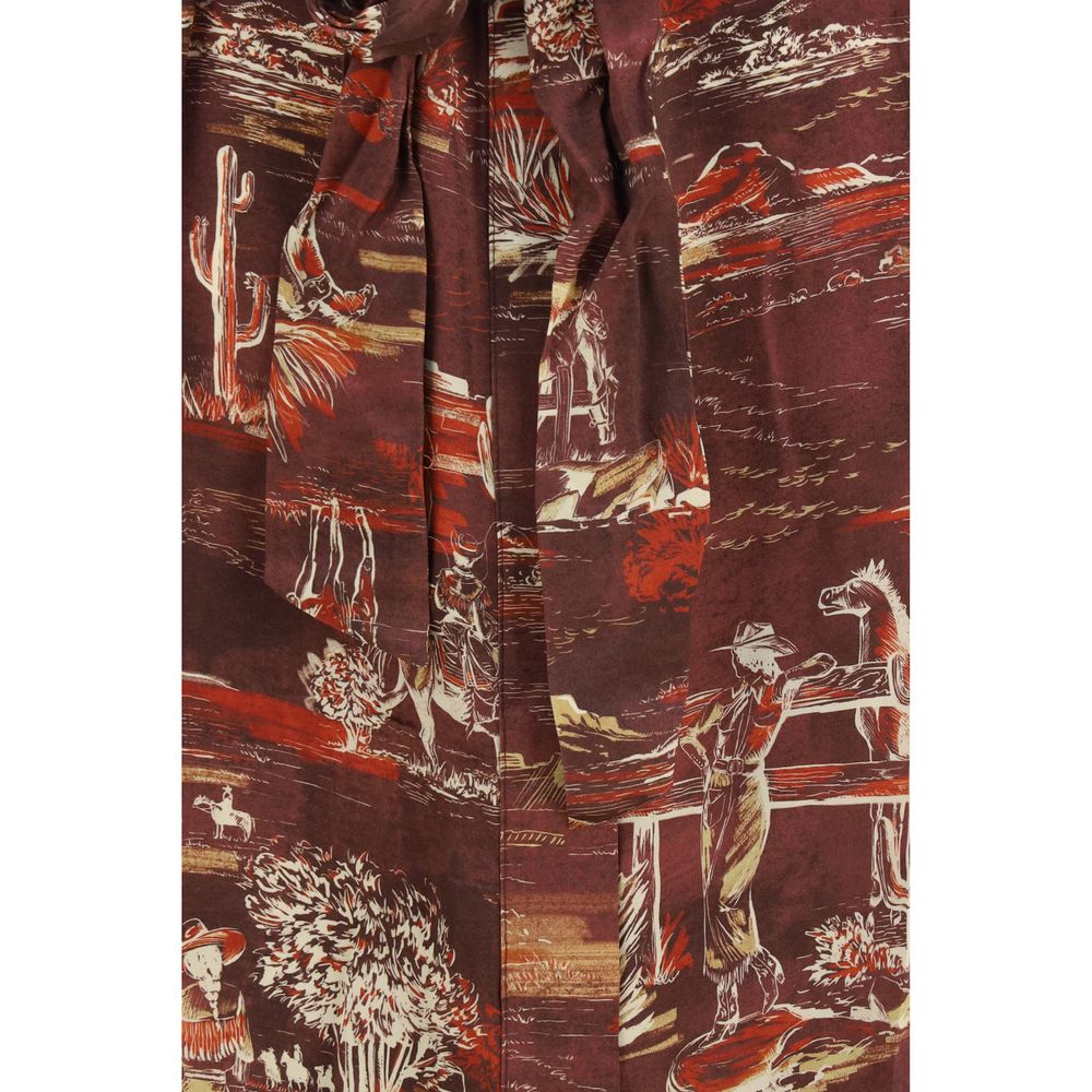 Dress by Alemais for women in silk brown & print features an magnificent silhouette, artfully detailed with a magnificent and that flows into an magnificent midi.