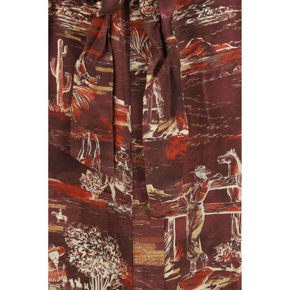 Dress by Alemais for women in silk brown & print features an magnificent silhouette, artfully detailed with a magnificent and that flows into an magnificent midi.