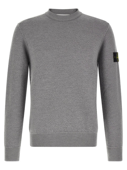 Stone Island Gray Virgin Wool Cardigan
