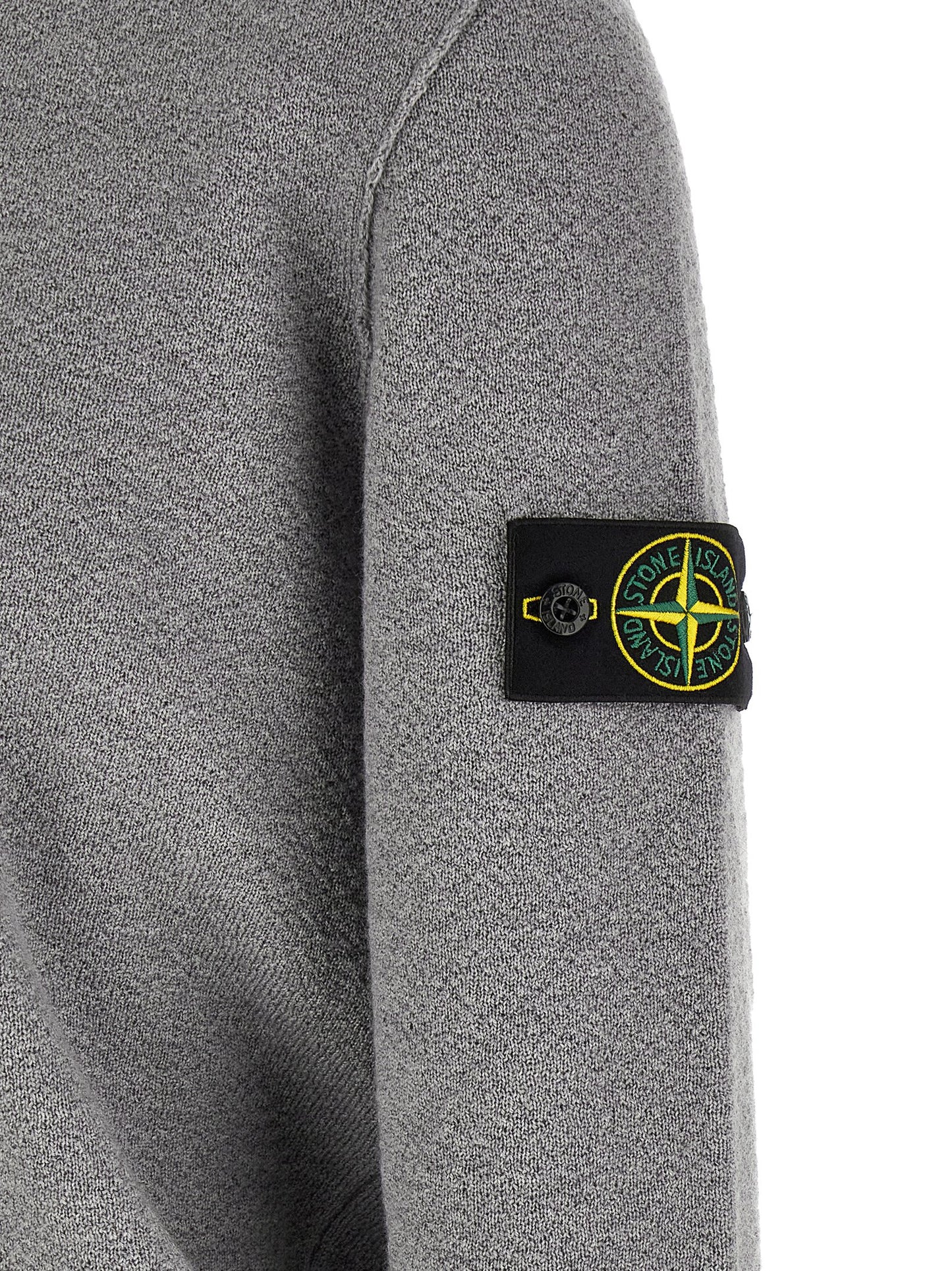 Stone Island Gray Virgin Wool Cardigan