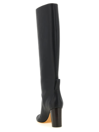 ODISSI Black Calfskin Over The Knee