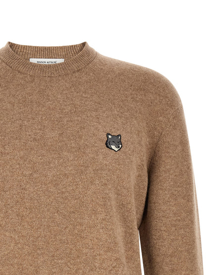 Maison Kitsuné Beige Wool Cardigan