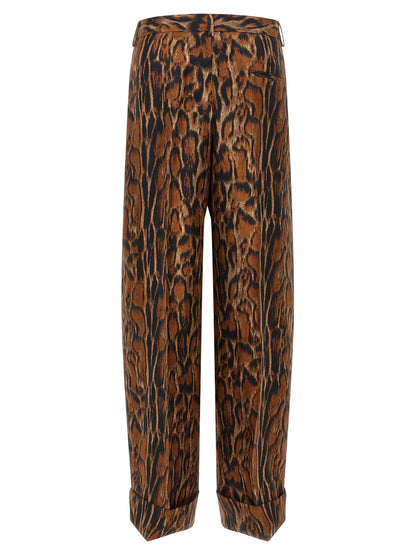 Alberto Biani Brown Silk Casual Pants