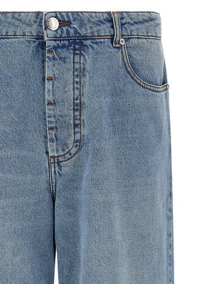 Ami Paris Blue Cotton Relaxed Fit Jeans