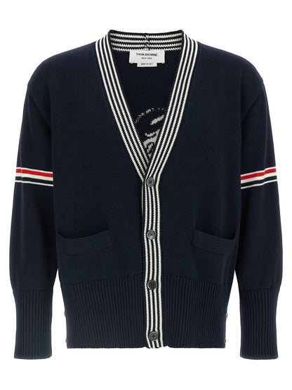 Thom Browne Blue Cotton Cardigan