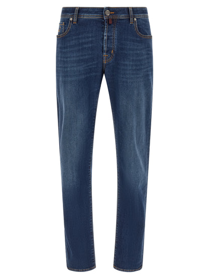 Jacob Cohen Blue Cotton Straight-Leg Jeans