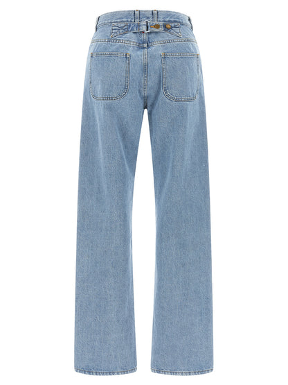 Thom Browne Blue Cotton Straight-Leg Jeans