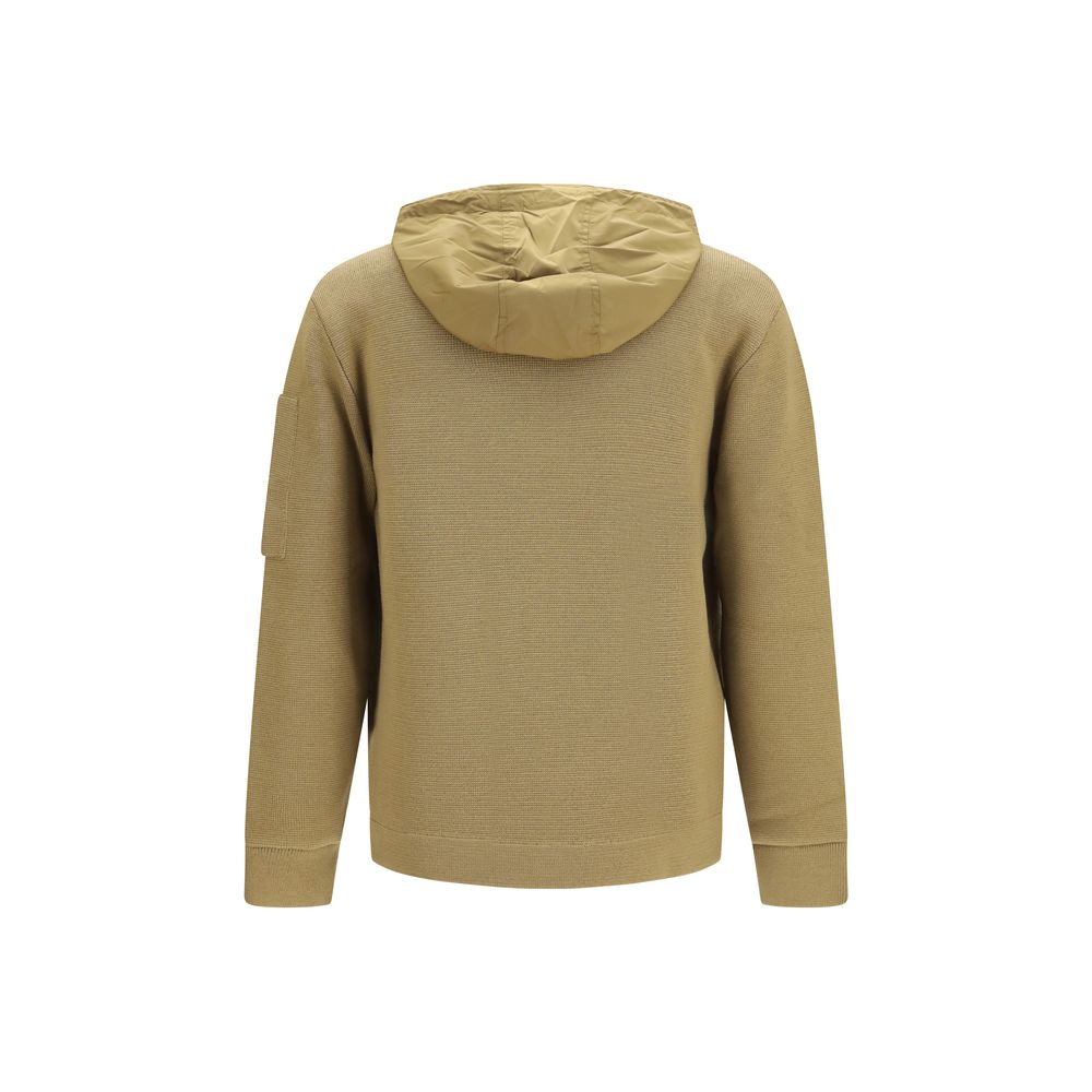 Hooded Windbreaker Jacket by C.P. Company for men in merino wool nylon & polyamide beige presents a resilient silhouette, artfully detailed with a sophisticated hooded neckline and functional pockets, hooded & windproof for a resilient finish.