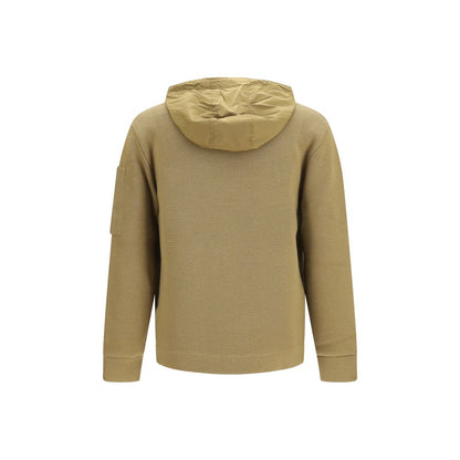 Hooded Windbreaker Jacket by C.P. Company for men in merino wool nylon & polyamide beige presents a resilient silhouette, artfully detailed with a sophisticated hooded neckline and functional pockets, hooded & windproof for a resilient finish.