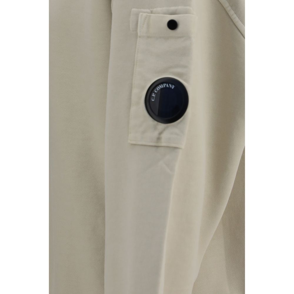 Sweatshirt by C.P. Company for men in cotton beige features a unrivaled silhouette with a refined and unrivaled detailing for a sophisticated look.