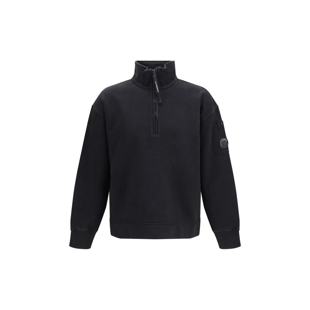 Sweatshirt by C.P. Company for men in cotton black presents a smart casual silhouette, featuring a smart casual and for a sophisticated look.