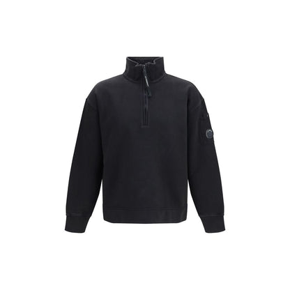 Sweatshirt by C.P. Company for men in cotton black presents a smart casual silhouette, featuring a smart casual and for a sophisticated look.
