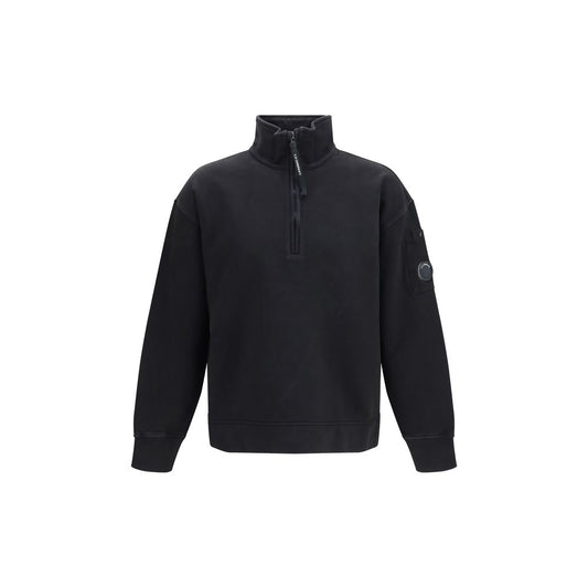 Sweatshirt by C.P. Company for men in cotton black presents a smart casual silhouette, featuring a smart casual and for a sophisticated look.