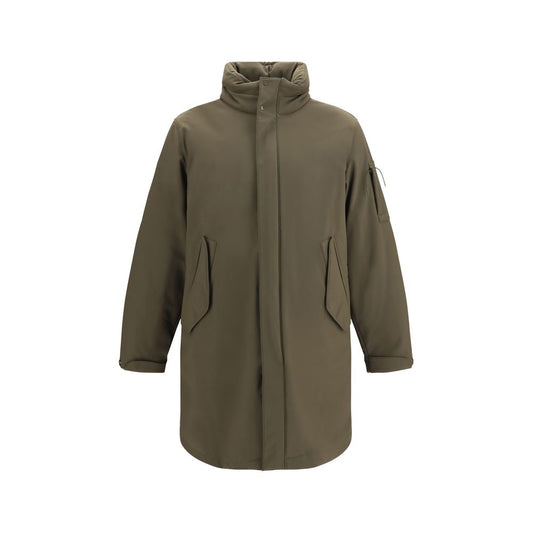 Hooded Parka by C.P. Company for men in polyamide & polyester bicolour presents a decadent silhouette, showcasing the decadent hooded neckline and functional thermal, pockets, hooded, insulated & windproof for a premium, weather-ready look.