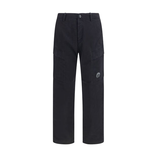 Cargo Pants by C.P. Company for men in cotton satin black features an smart casual regular-fit and long, expertly tailored with a and smart casual utilitarian details for a sophisticated look.