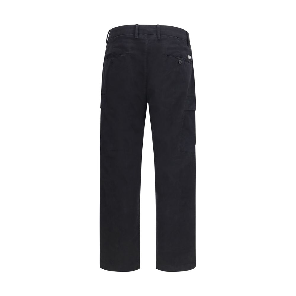 Cargo Pants by C.P. Company for men in cotton satin black features an urban chic regular-fit with a and long, creating a urban chic aesthetic for "Moon Behind the Hill".