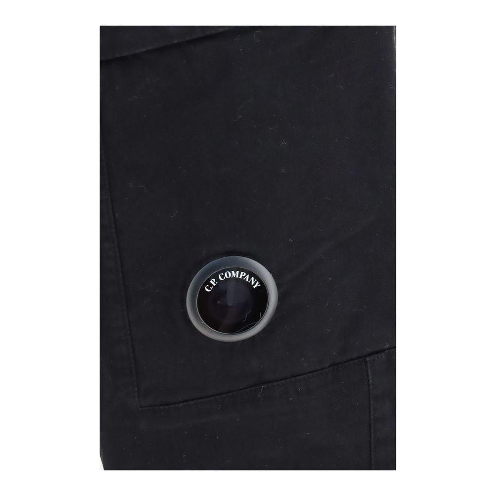 Cargo Pants by C.P. Company for men in cotton satin black presents a on trend silhouette, artfully finished with a on trend regular-fit, long, and for a sophisticated look.