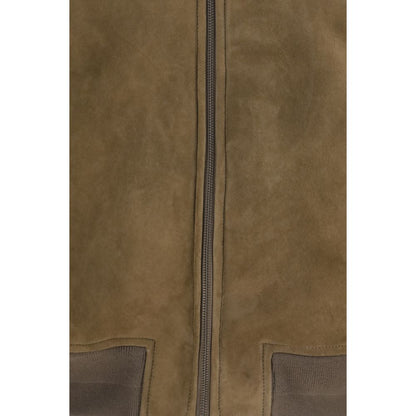 Overcoat by Salvatore Santoro for men in suede leather brown showcases a architectural silhouette, artfully detailed with a distinctive and functional pockets for a architectural finish.