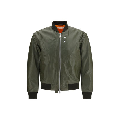 Bomber Jacket by Sunflower for men in bos taurus cowhide leather bicolour, orange & silver showcases a bohemian silhouette, artfully detailed with a bohemian and signature pockets for a truly bohemian finish.