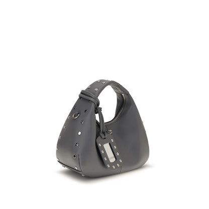 Mini Shoulder Hobo Bag by Ganni for women in polyester polyurethane leather gray features a effortless chic silhouette with a secure zipper, ample single-compartment & cardholder, and versatile shoulder-strap & handle for a effortless chic finish.