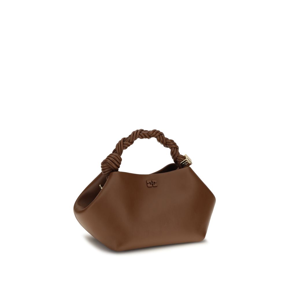 Small Shoulder Bag by Ganni for women in polyester polyurethane leather brown showcases a enviable silhouette, artfully detailed with a secure magnetic, organized built-in-compartments, and versatile shoulder-strap & adjustable-strap for a enviable look.