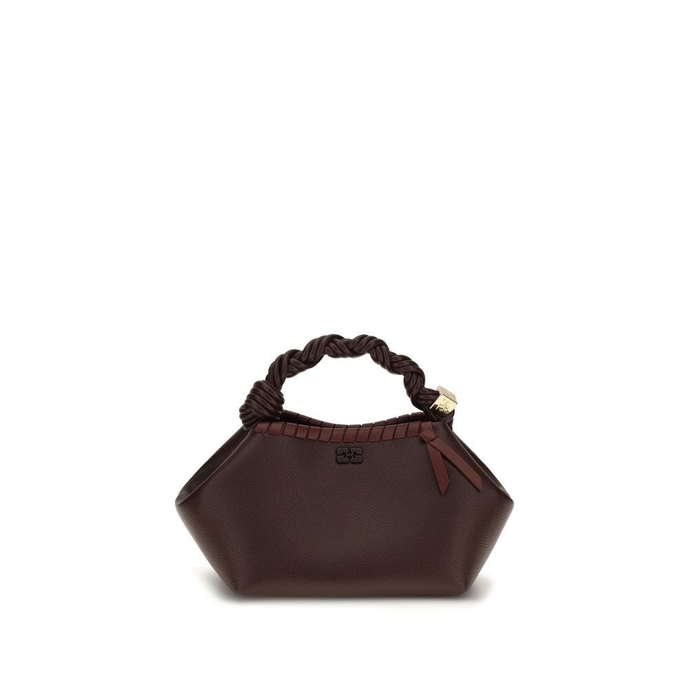 Small Shoulder Flap Bag by Ganni for women in polyester polyurethane leather brown features a distinguished silhouette, showcasing a secure flap and distinguished with versatile shoulder-strap & handle for a distinguished finish.