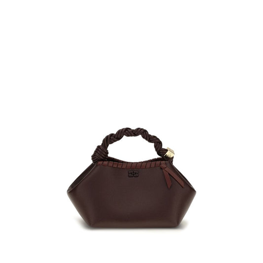 Small Shoulder Flap Bag by Ganni for women in polyester polyurethane leather brown features a distinguished silhouette, showcasing a secure flap and distinguished with versatile shoulder-strap & handle for a distinguished finish.