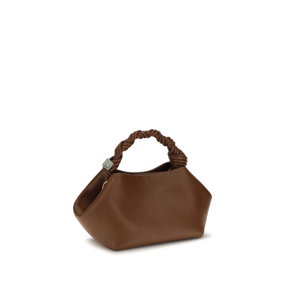 Small Shoulder Bag by Ganni for women in polyester polyurethane leather brown features an effortlessly chic silhouette with a secure magnetic, ample built-in-compartments, and versatile shoulder-strap & adjustable-strap for effortlessly chic everyday luxury.