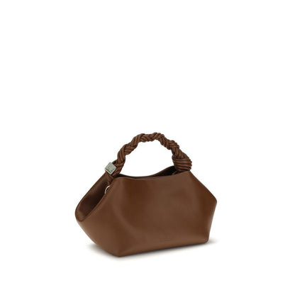 Small Shoulder Bag by Ganni for women in polyester polyurethane leather brown features an effortlessly chic silhouette with a secure magnetic, ample built-in-compartments, and versatile shoulder-strap & adjustable-strap for effortlessly chic everyday luxury.
